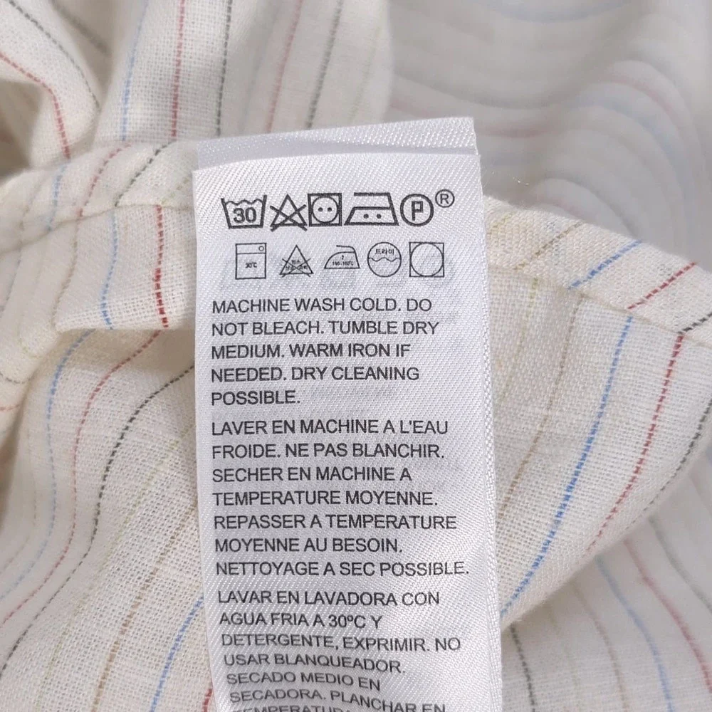 LEVIS New Men's‎ Shirt Standard XXL Sunset Striped LINEN Blend Ivory 86624-0065